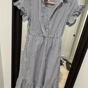 J. Crew Navy and White Striped Dress